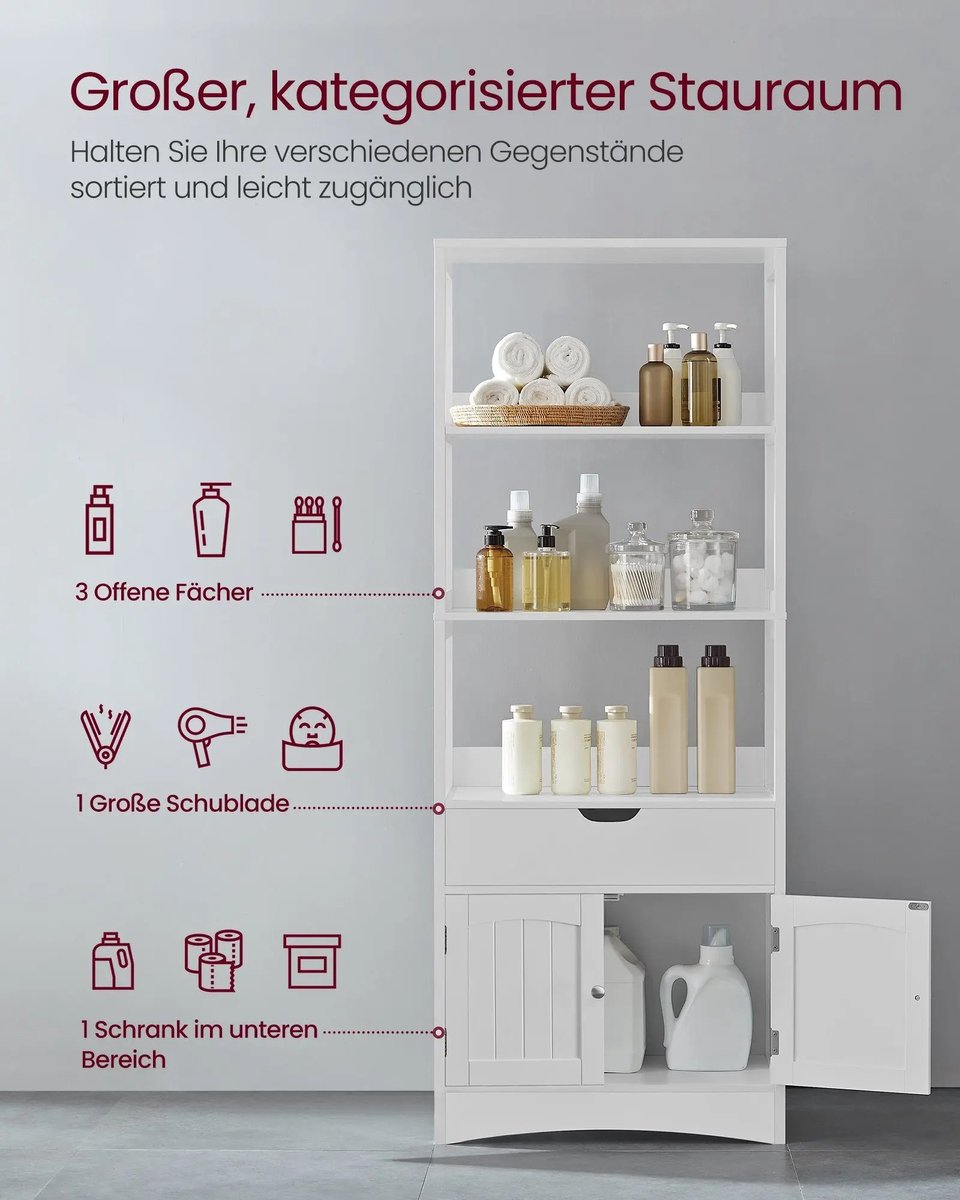 Badkamerkast - Badkamer Kast - Badkamerkasten Hoog - Badkamerkastje - Badkamer Kastje - Ka