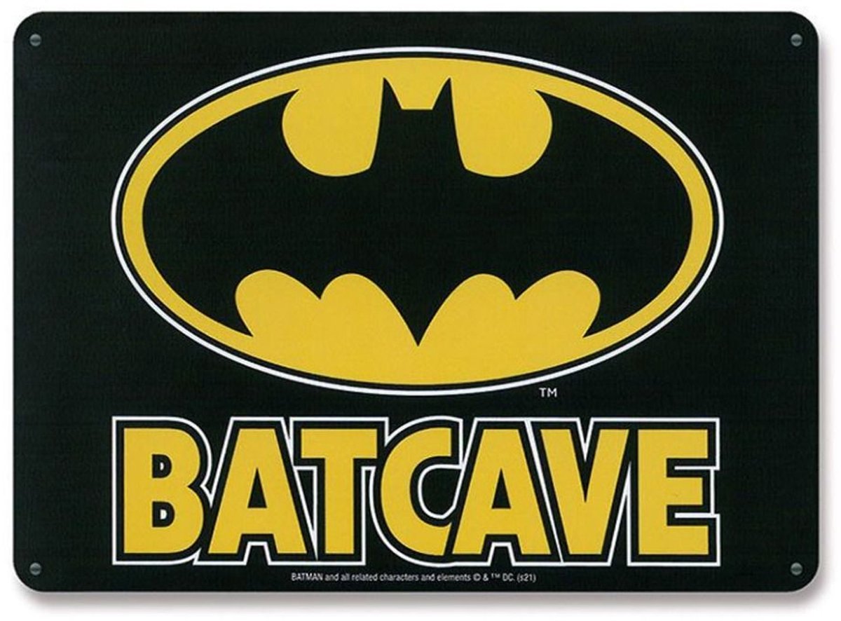 logoshirt DC Comics Tinnen Bord Batcave 15 x 21 cm Multi