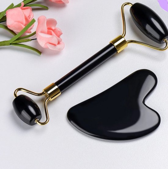 Jade Gezichtsroller en Gua Sha Set