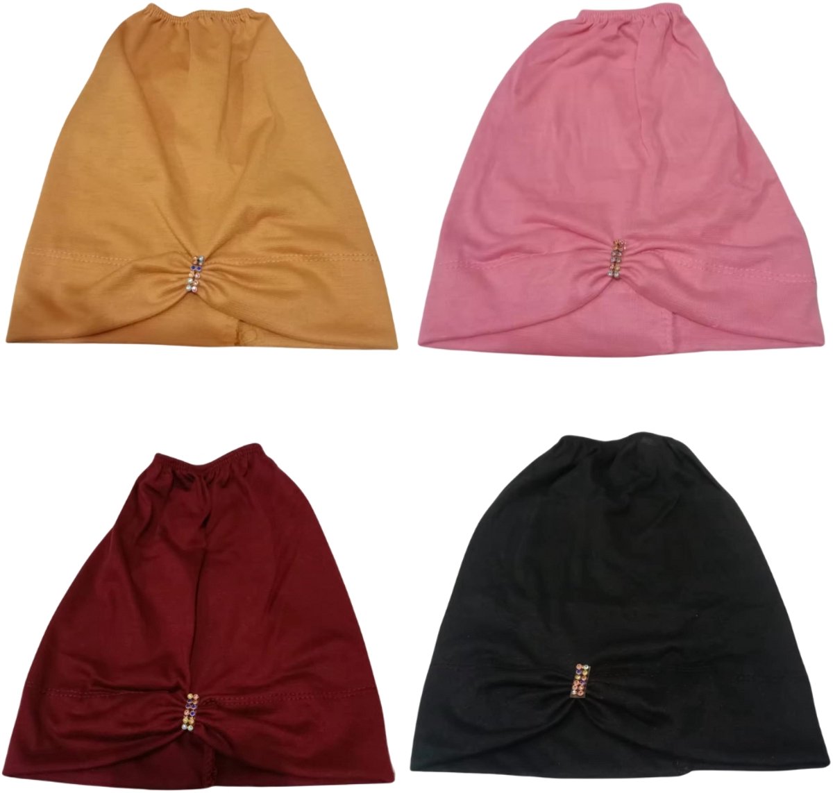 Ibramani – Multicolor Pack - Jannita Pailletten Inner Hijab – Muts – Hoofddeksel - Hoofddoek - Tulband – Haarband – Tulband Cap – Head wrap - Damesmutsen – Hoofdwear - Ramadan - Ied ul Fitr - Suikerfeest