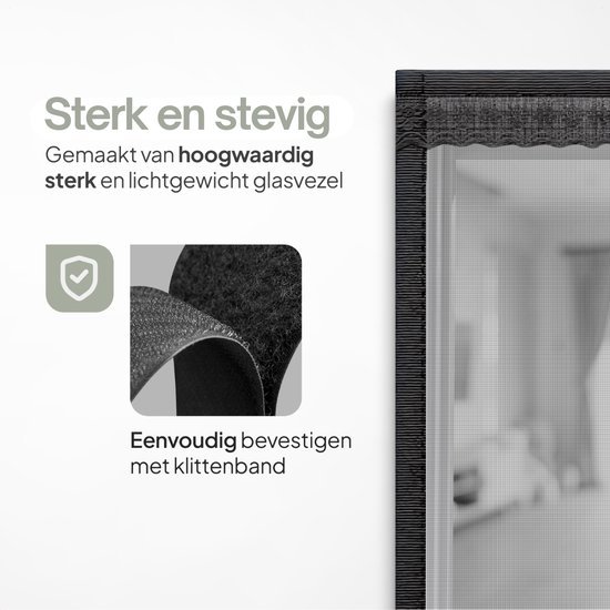O'DADDY® Deurgordijn Deluxe FIBER - Magnetisch Vliegengordijn - Voor Nieuwbouw en Standaard Deuren - Eenvoudige Installatie - Deurhor Zwart - 92x210 cm