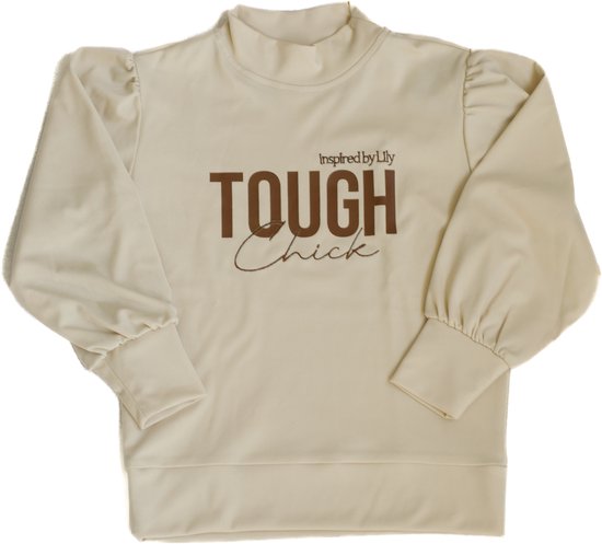 Survêtement Tough Chick Filles - Survêtement - Survêtement de jogging Filles - Survêtement de sport Filles - Crème - Taille 176