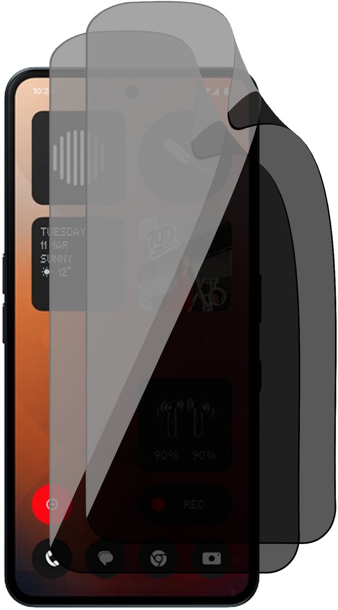 Privacy Screenprotector geschikt voor Nothing Phone 3a - 2x FlexGuard Screen Protector