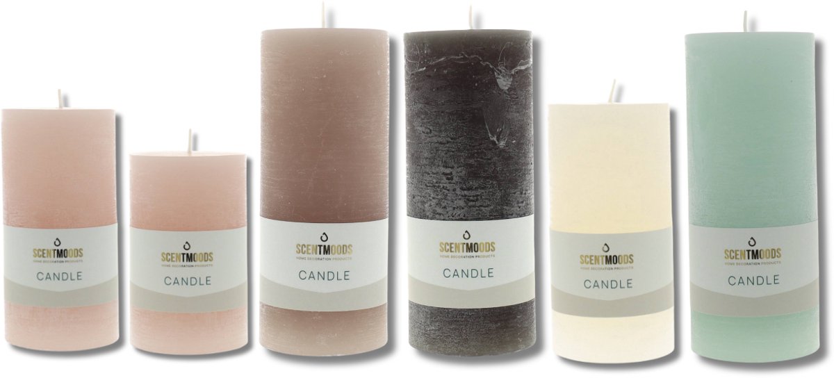 Scentmoods Rustieke Kaars Set Scandinavian Bliss – Minimalistische Stompkaars en Dinerkaars voor een Scandinavische Look
