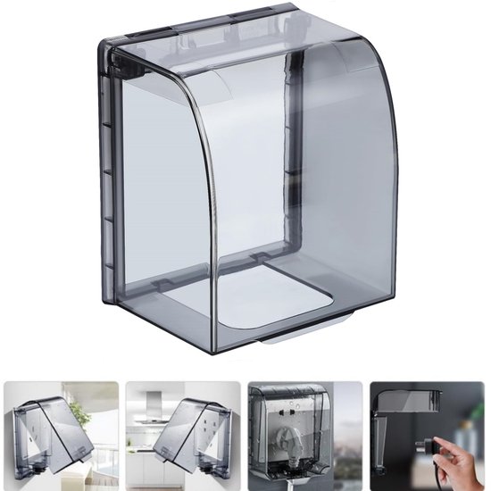 1 stuk - Outlet Covers - Waterdichte stopcontact Cover - afdekking Wandcontactdoos - Zelfklevende stopcontactafdekking - Stekker Beschermer - 105*118*45mm - zwart