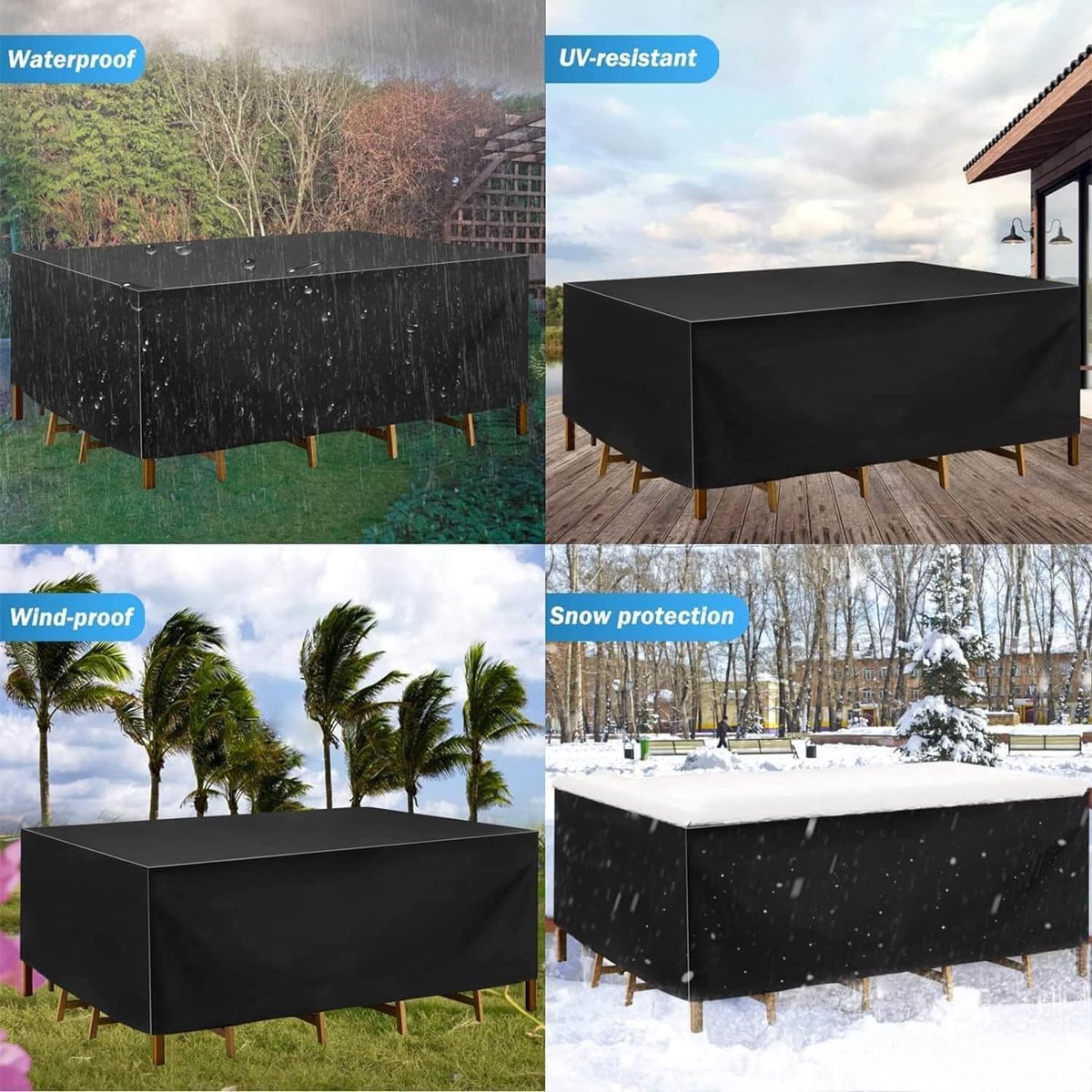 Tuinmeubelhoes Tuinmeubelhoes 150x71x90cm Beschermhoes - afbeelding 4