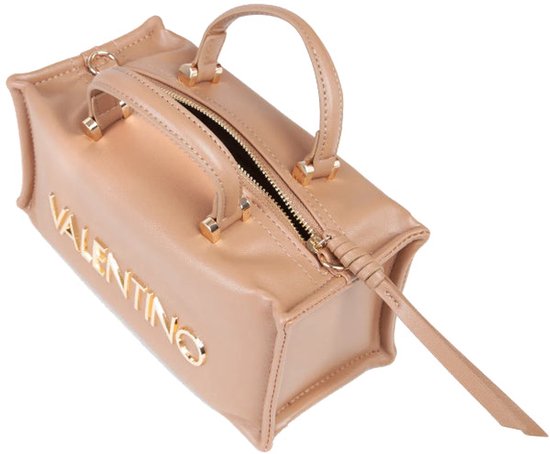 VALENTINO BAGS Handtas met labelapplicatie, model 'ZERO' in beige