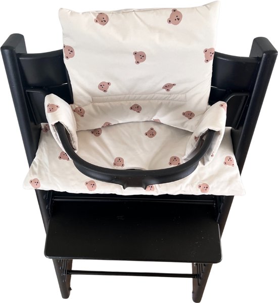 HHHK - Stokke Tripp Trapp kussenset - zitkussen en rugkussen - Wit met beertjes van Stokke — afbeelding 4
