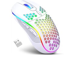 Kubus draadloze gaming muis – 3 verschillende DPI standen – rechtshandig – RGB verlichting – 82 gram – Zwart – werkt met alle software – ergonomisch