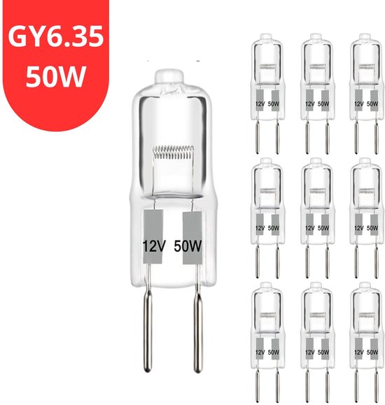 Klarlight G6.35 35W 12V Halogeen Bulb Dimbare Laagspanningslamp 12V GY6.35 Socket Gloeilamp Warm Wit 2700K Halostar Verlichting 360° Straal Hoek Halogeen Pen Base Clear Capsule (10 pcs