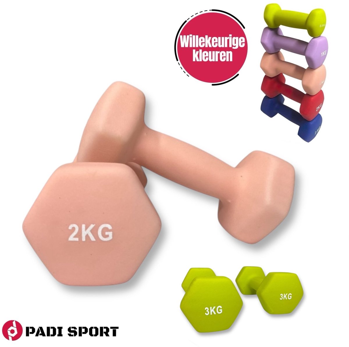 dumbell set 2 en 3 kg - fitness - gewicht - set - 2 + 3 kg - 2x2kg 2x3kg