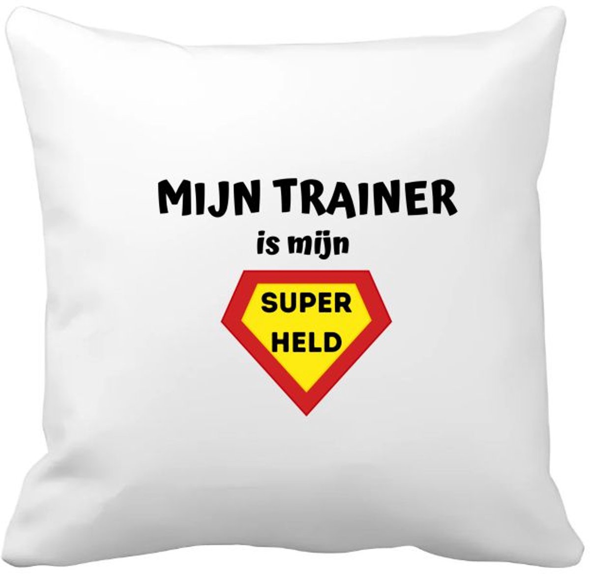 Akyol mijn trainer is mijn superheld Kussen hoes - Trainer - super trainer - sport - verjaardag - cadeautje voor trainer - trainer artikelen - kado - geschenk - 40 bij 40 cm Multicolor