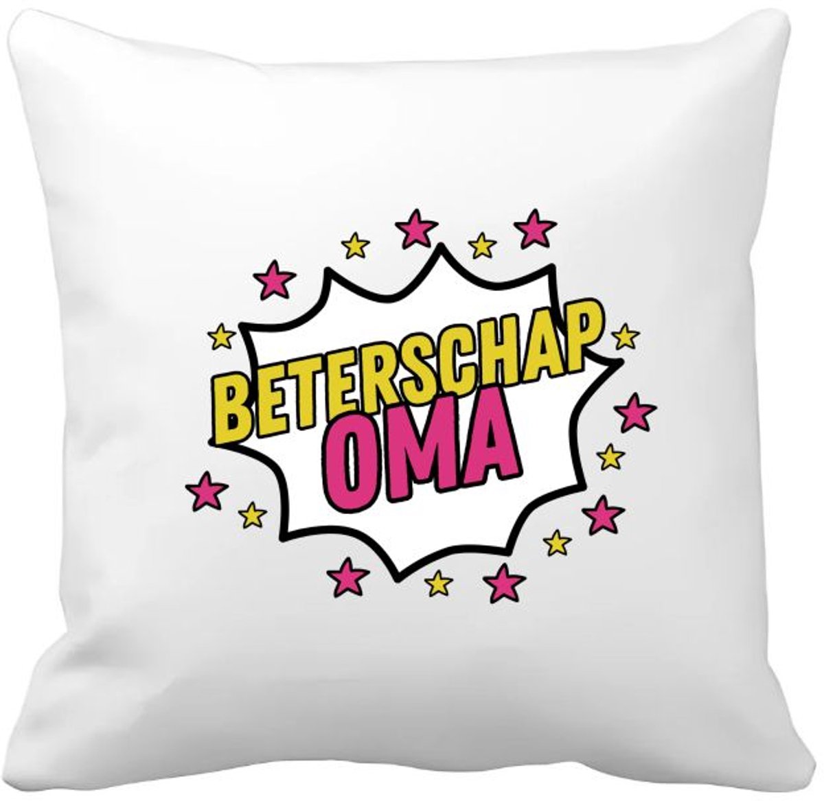 Akyol beterschap oma Kussen hoes - Beterschap - een oma die ziek is of iets gebroken heeft - cadeau voor zieke oma - ziek - koorts - snel beter worden - cadeau - beterschap cadeau - kado - gift - geschenk - 40 bij 40 cm Multicolor