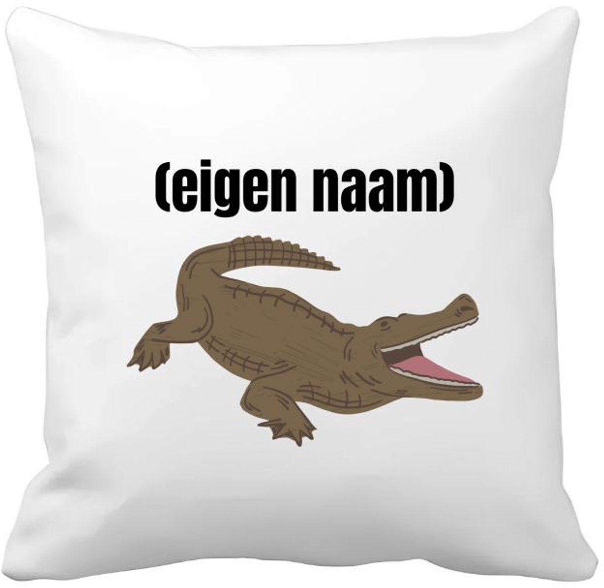 Akyol krokodil met eigen naam Kussen hoes - Krokodil - krokodillen liefhebbers - iemand die houdt van krokodillen - verjaardag - cadeau - kado - 40 bij 40 cm Multicolor