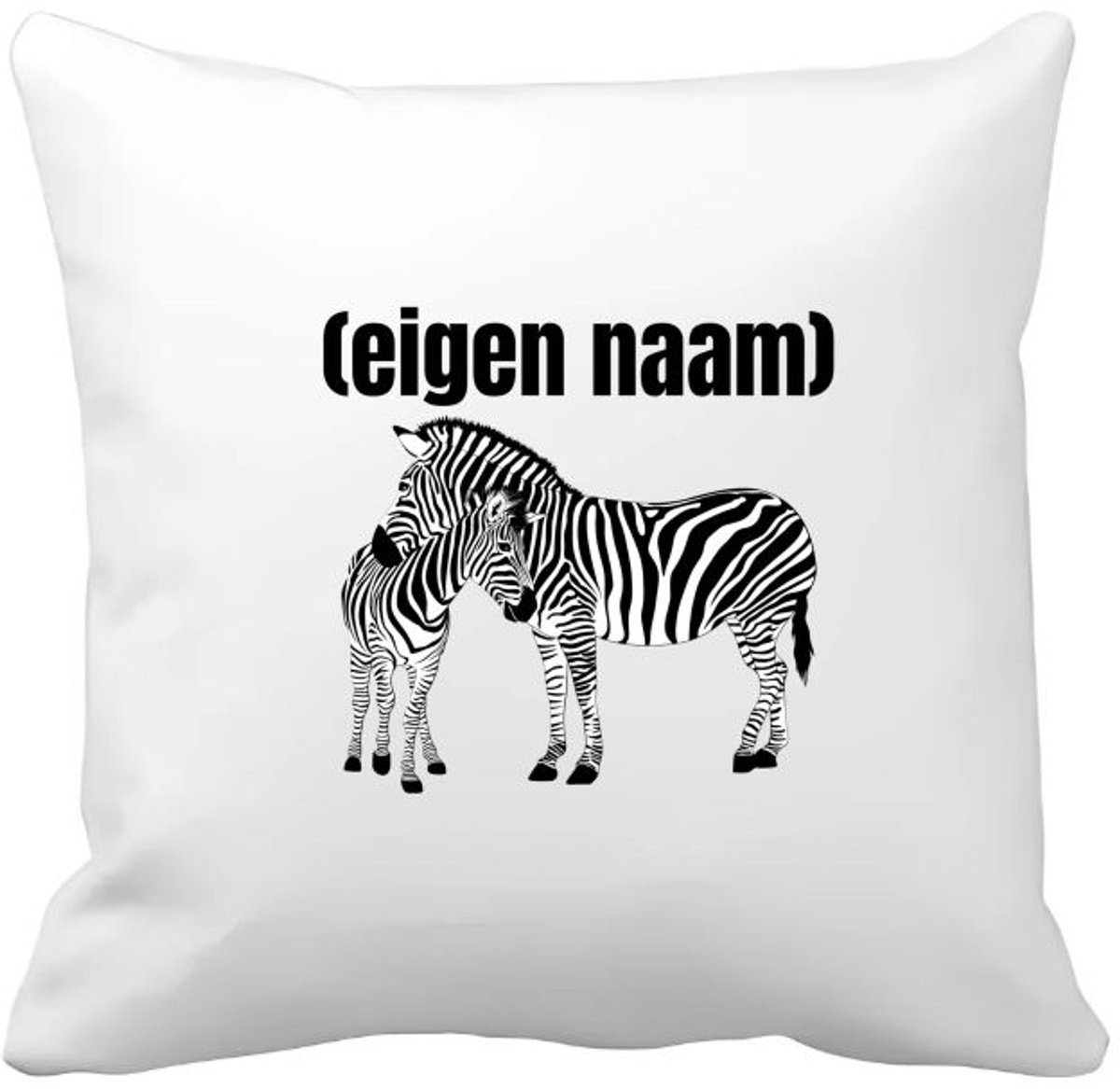 Akyol 2 zebra's met eigen naam Kussen hoes - Zebra - dieren liefhebber - iemand die houdt van zebra's - verjaardag - cadeau - kado - geschenk - 40 bij 40 cm Multicolor
