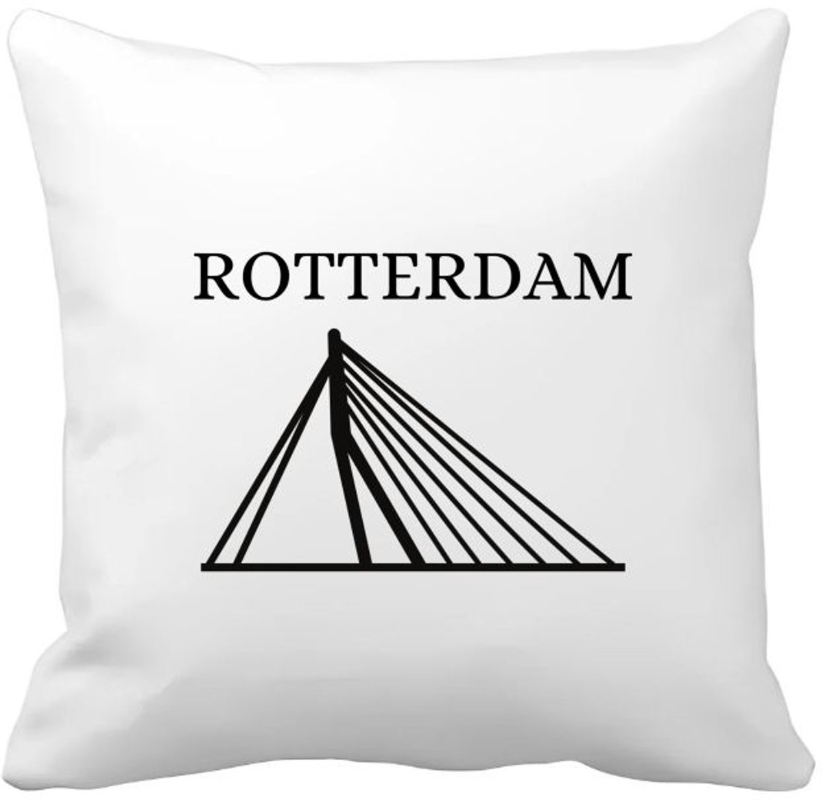 Akyol rotterdam Kussen hoes - Rotterdam - toeristen rotterdammers - cadeautje - kado - erasmusbrug - zuid holland - 40 bij 40 cm Multicolor