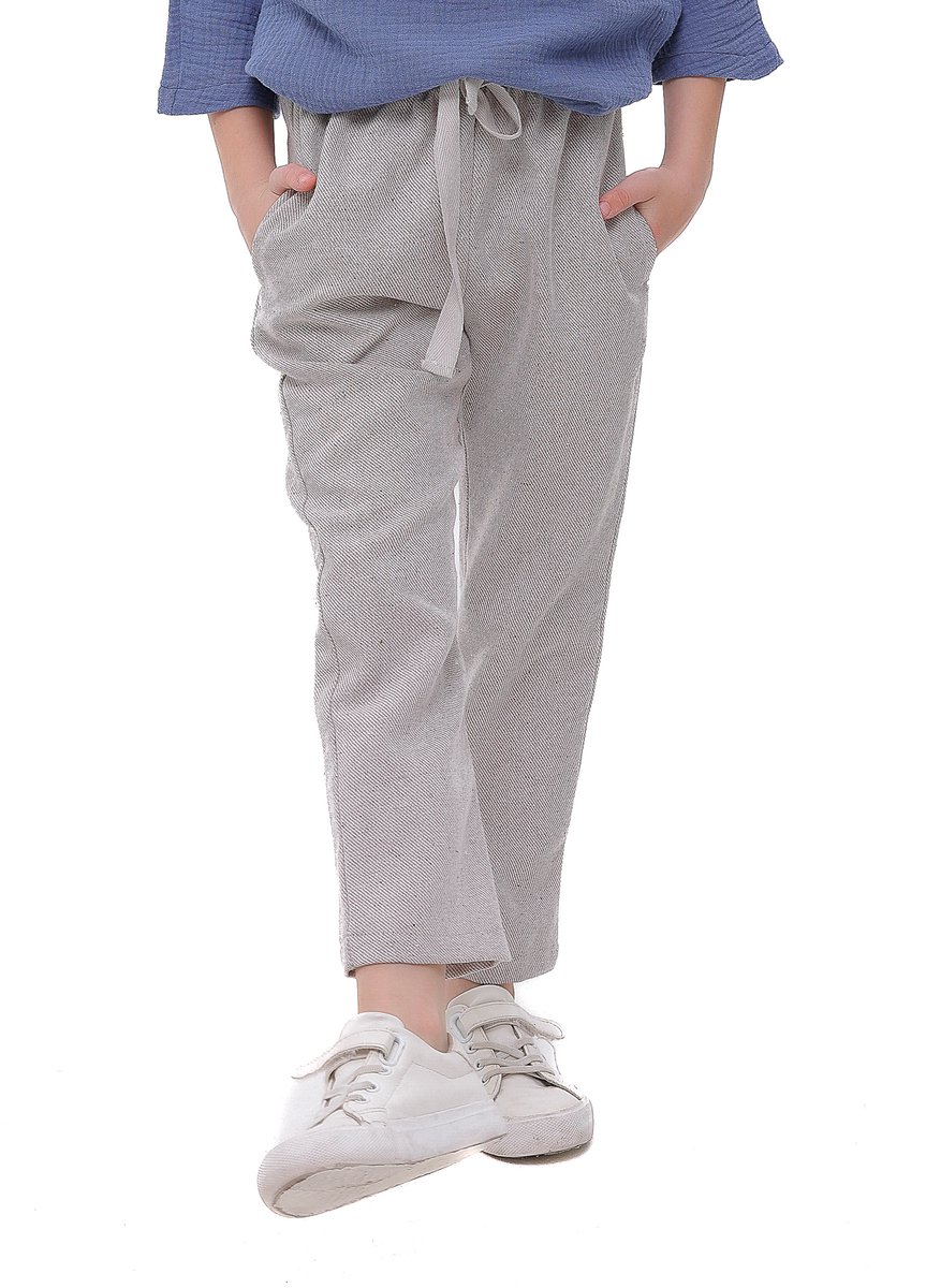 RobyKris Meisjes Broek - Katoen - Beige - Maat 110-116