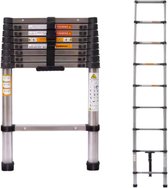 Bol.com Telescopische Ladder Velar - 26m - Uitschuifbare Multifunctionele Roestvrijstalen Ladder - Draagbare Stevige Zolderladde... aanbieding