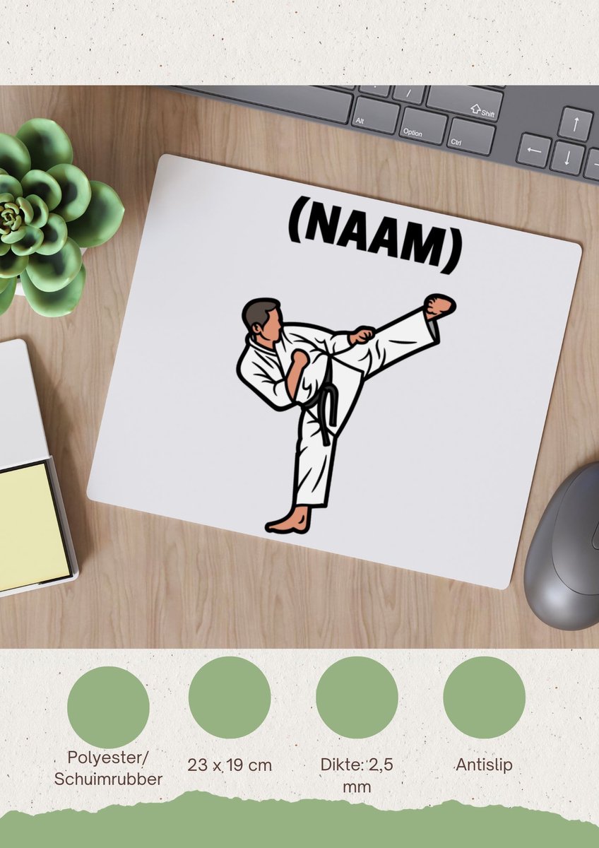 Akyol - karate met eigen naam Muismat - Sport - karateka - sport - 23 bij 19 cm