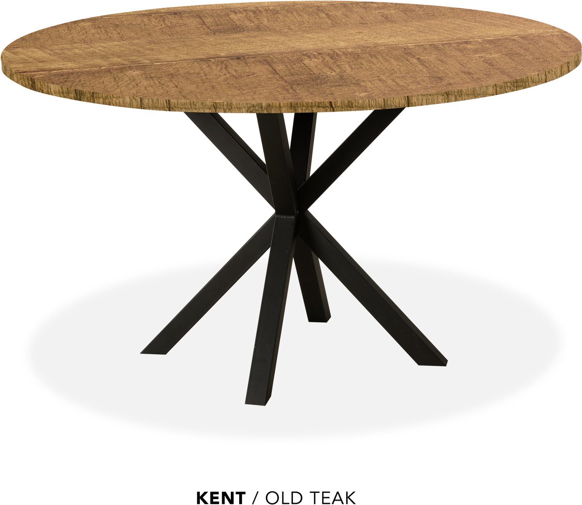 Maxfurn Eettafel rond | Zeer krasvast | Kleur: Old teak | diameter 140cm