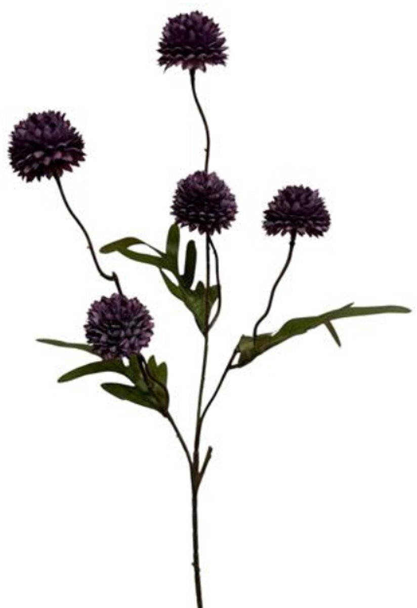 Deco4yourhome® - Zijdebloem - Dahlia - Pompon 52cm - Dark Purple - Donker Paars - 2stuks