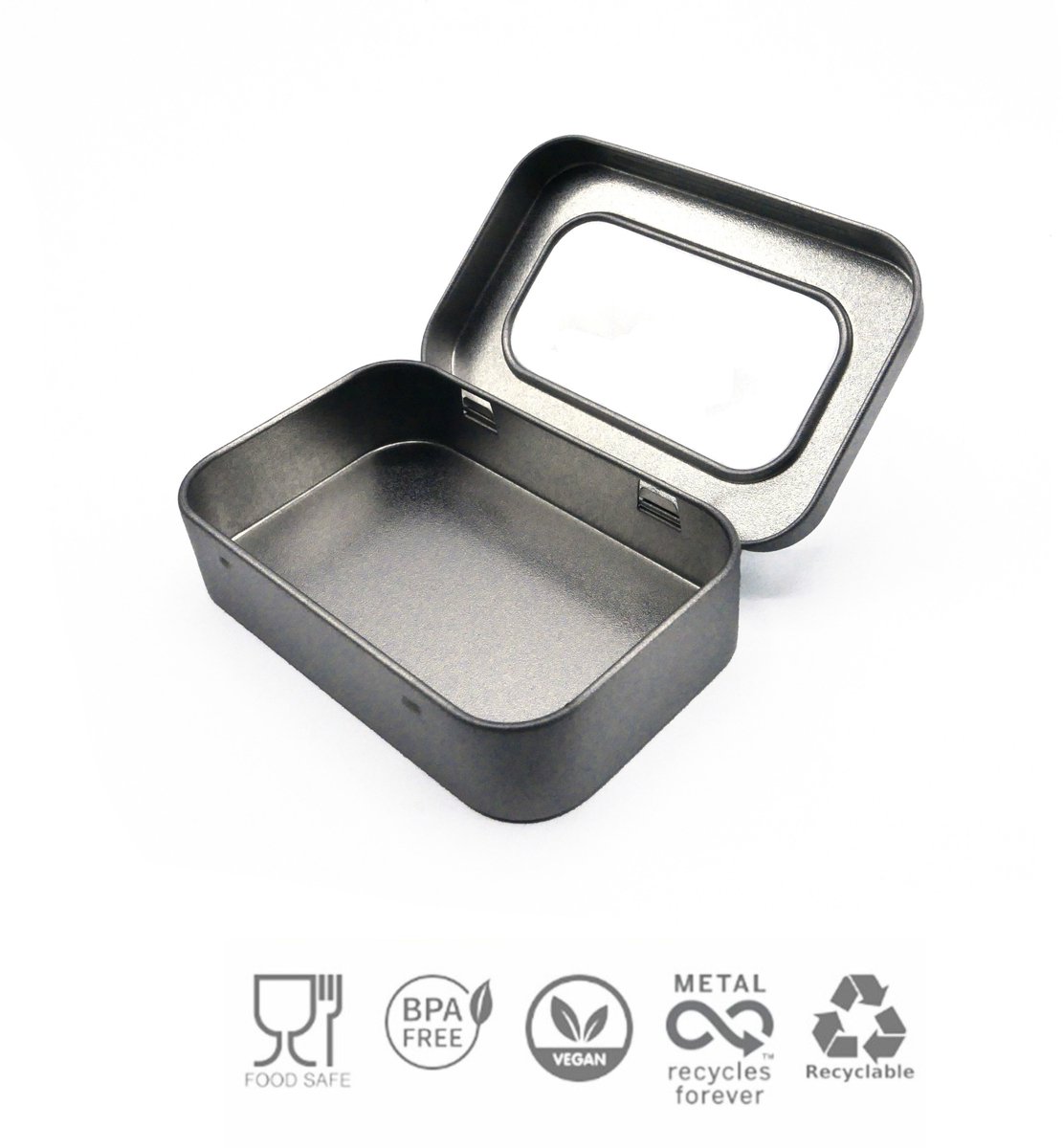 LOLYSIC 24 stuks kleine blikken dozen, rechthoekige metalen lege scharnierende blikken doos, draagbare kleine opslag blikken dozen mini blikken doos met deksel voor sleutel snoep DIY Craft
