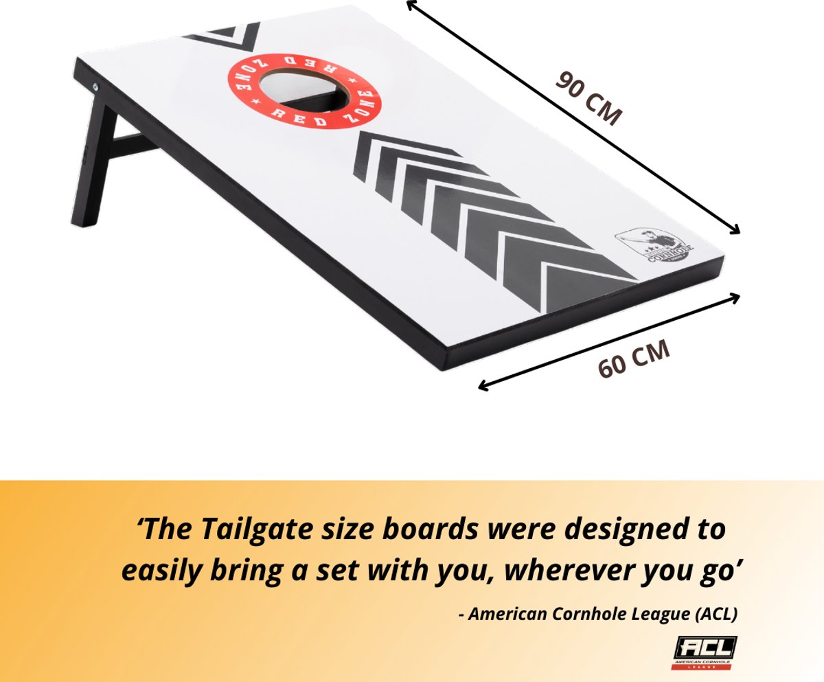 Wicked Wood Games – Cornhole Set “Red Zone” – 90x60 cm – Inclusief 2 Boards, 8 Zakjes en Draagtas – Officieel ACL Gecertificeerd — afbeelding 11