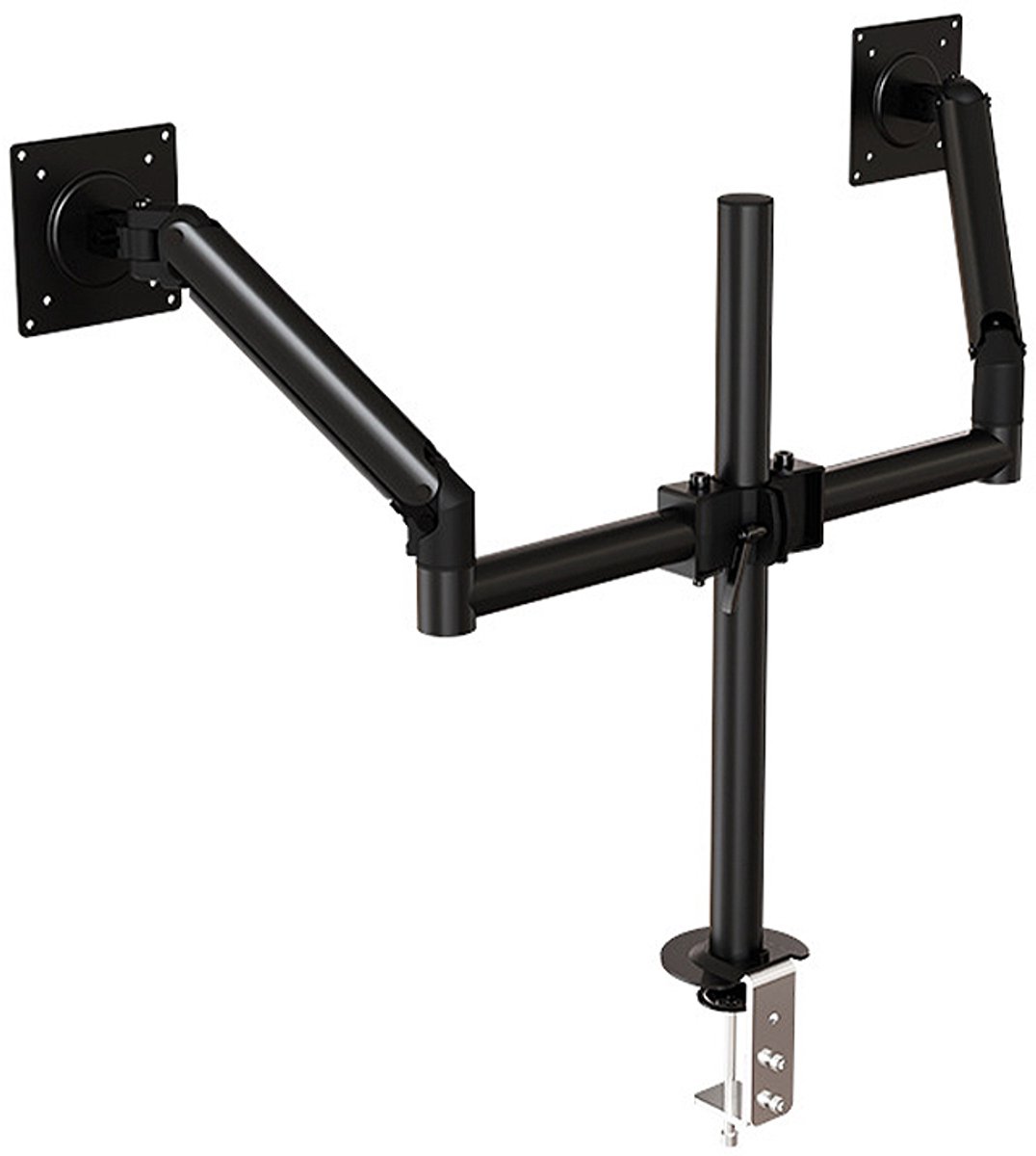 Dubbele Arm Monitorbeugel, 360° draaibaar, Verstelbare Hoogte voor 17-32 Inch Monitoren, Ergonomisch Ontwerp voor Werk en Spellen