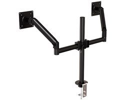 Dubbele Arm Monitorbeugel, 360° draaibaar, Verstelbare Hoogte voor 17-32 Inch Monitoren, Ergonomisch Ontwerp voor Werk en Spellen