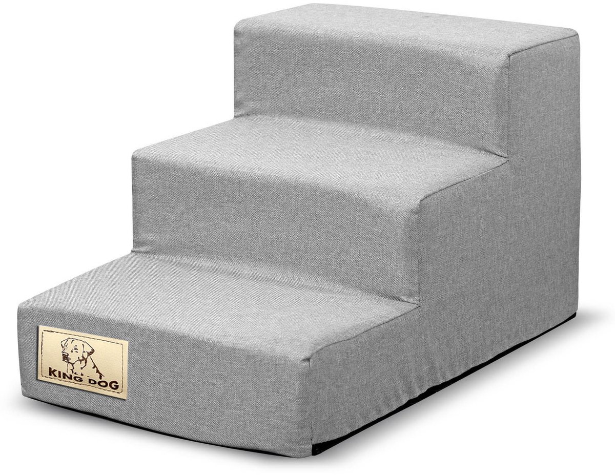 3-trede afneembare trap, antislip 45x30x30 cm linnengrijs