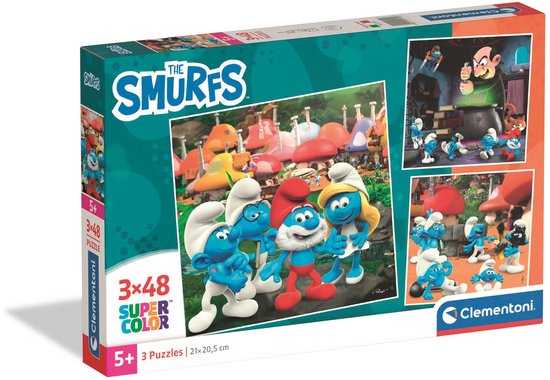 Clementoni - Puzzle - 3x48 pièces - De Smurfen - Puzzle pour Enfants - Dès 5 ans