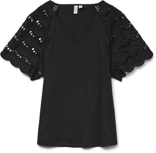 T-shirt VERO MODA VMBLASY S/ S JRS BTQ GA pour femme - Noir
