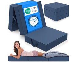 ELONEO Opvouwbaar Matras – 3-Delig Logeerbed - Extra Dik 15cm Schuim - Wasbare Hoes - 75×195cm