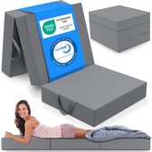 Bol.com ELONEO Opvouwbaar Matras - 3-Delig Vouwmatras Extra Dik 15 cm Schuim Wasbaar en Draagbaar Logeermatras voor Volwassenen ... aanbieding