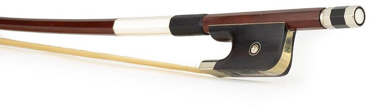 ELS BDF-25/34 strijkstok contrabas, 3/4, frans, brazielhout, achthoek, ebben slof, parijs oog, nikkelen montuur