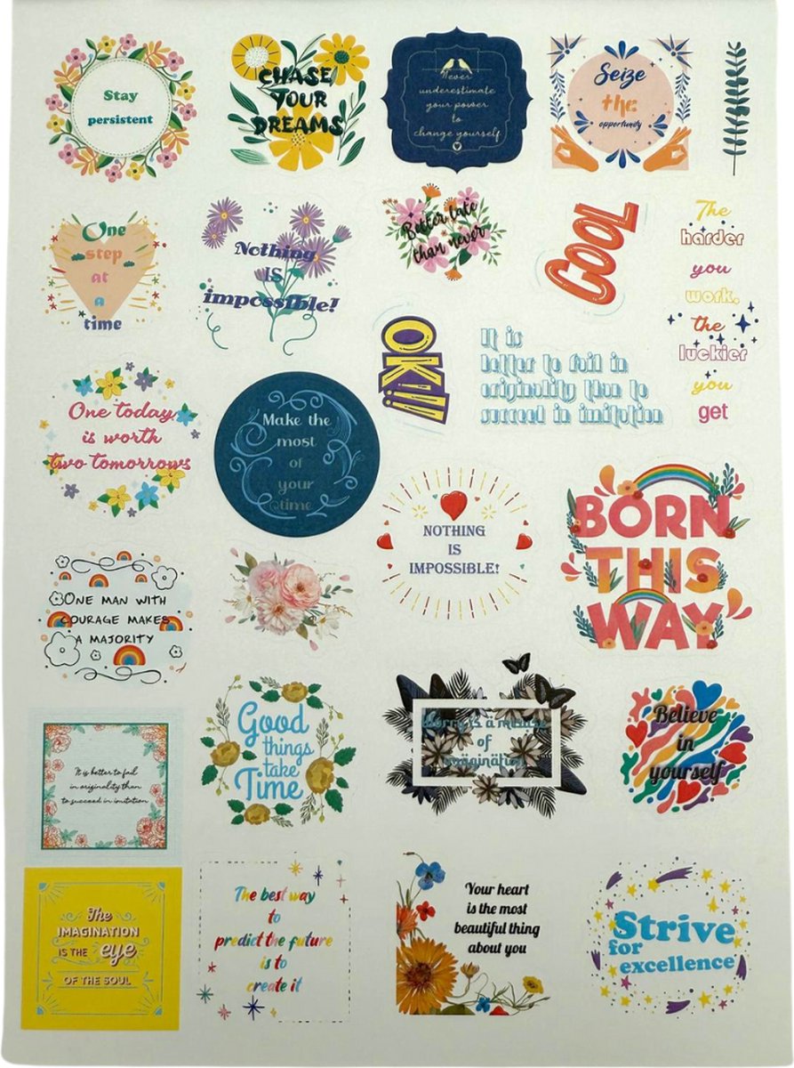 Planner & Bullet Journal Stickers met Motivatie & Inspiratie Quotes - 1700+ Stickerboekje voor Agenda, Dagboek & Kalender — afbeelding 5
