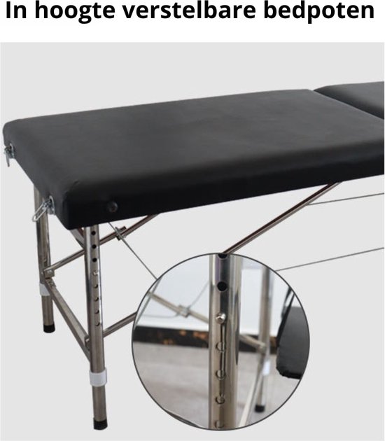 Livista® Multifunctionele Massagetafel - Opvouwbaar - Hoogwaardig Schuim - Verstelbare Hoogte (8 standen) - Draagvermogen 250KG - Inclusief Opbergtas - Zwart