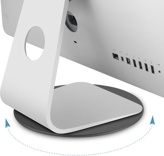 360 Graden Rotatie Monitor Draaibare Voet Computerscherm Monitorstandaard Plat Paneel Draaitafel Roterende Draaivoet Grijze Mat Aluminiumlegering