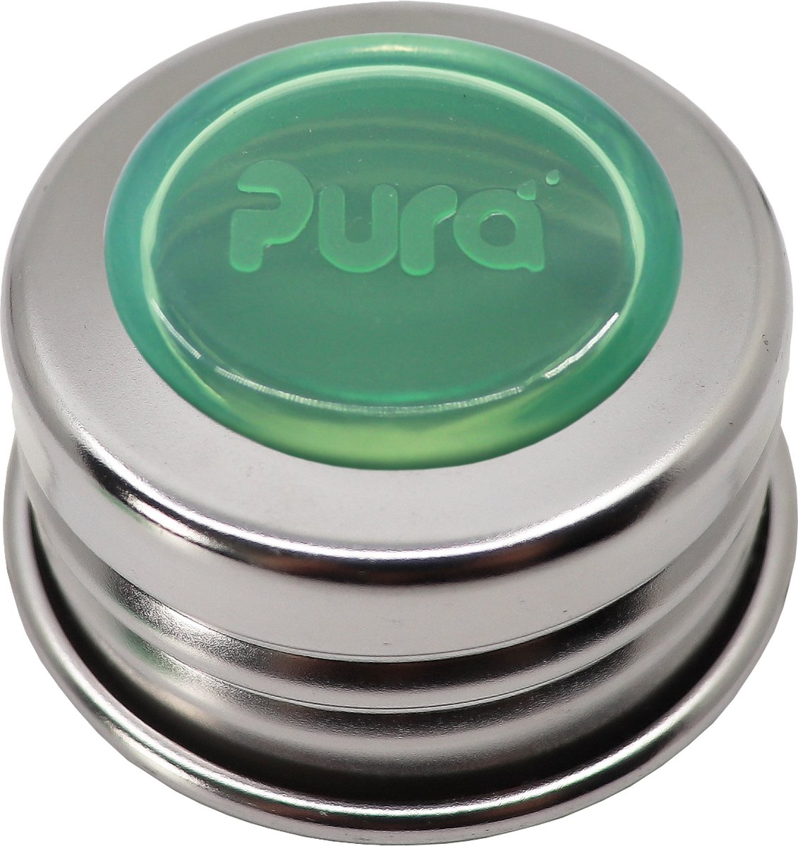 Pura Universele Dop - Roestvrijstalen Ring met Silicone Afsluitdisk Moss