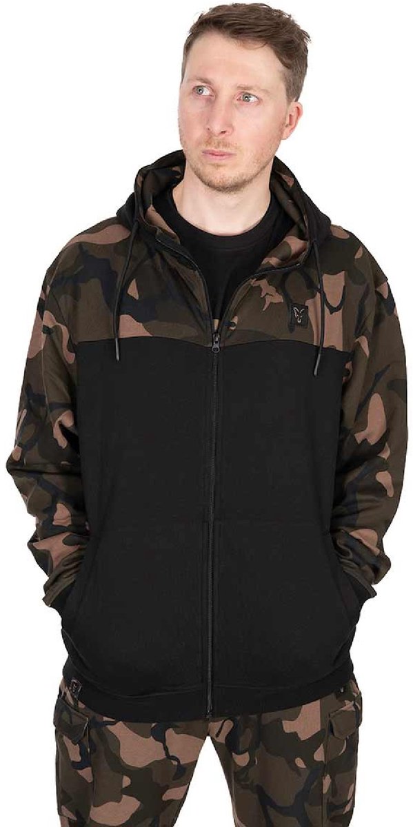 Fox LW Camo Split Zip Hoody Small Zwart