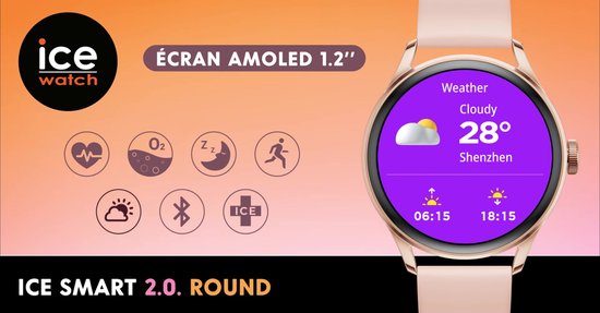 Montre Ice Watch Ice Smart 2.0 - Or Gold 022537 - Siliconen - Wit - Ø 40 mm