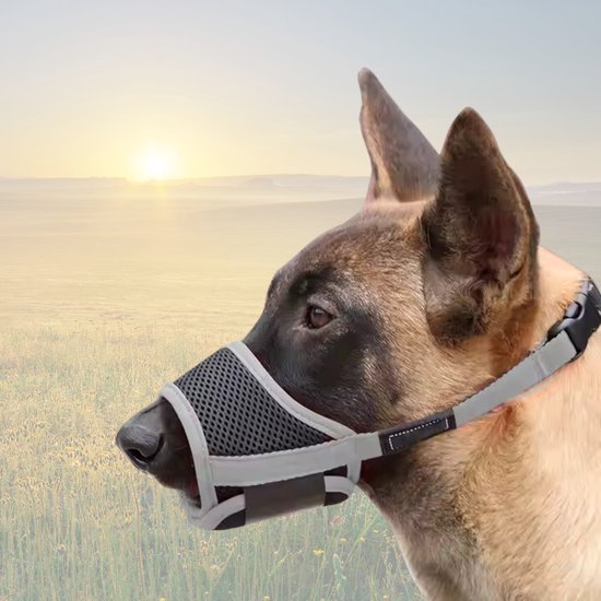 4Paw Muilkorf Grote hond - Maat XL - Snuit 22-34 cm Verstelbaar grijs