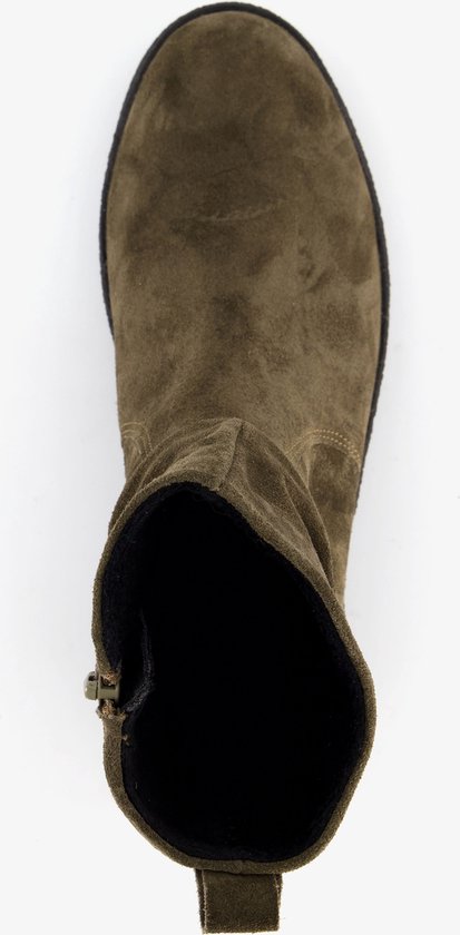Hush Puppies suede dames enkellaarsjes groen Maat 37 Echt leer
