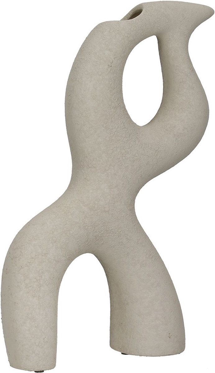 Gilde handwerk Decoratieve Vaas - Florenz - Vaas - Bloemenvaas - Keramiek - Creme - 10x28x40cm
