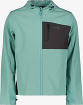 Mountain Peak heren softshell jas groen zwart - Maat L - Met capuchon - Ritssluiting