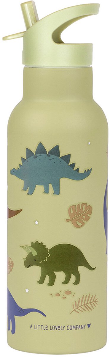 A Little Lovely Company - XL Dubbelwandige RVS drinkfles thermos - Dinosaurussen