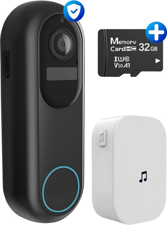 HB Video Deurbel met Camera 2K WiFi Draadloos Zwart - HB - €69,95