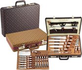 Bol.com Royalty Line® K25LB Messenset - 25 Delig Messensets Met Koffer - Keukenset - Koksmessen Set - Messenslijper - RVS / Hout... aanbieding