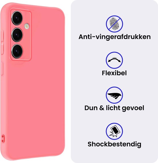 Coque Compatible avec Samsung S25 Plus Coque Siliconen Case Cover - Coque Compatible avec Samsung Galaxy S25 Plus Case Cover Case - Rose Clair