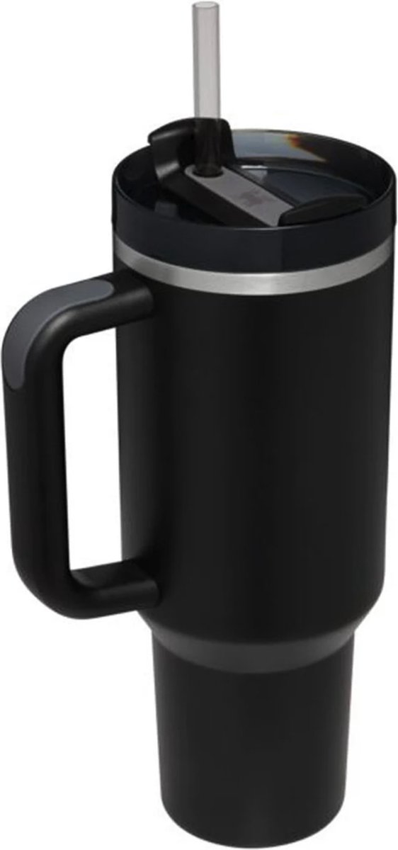 Stanley Quencher H2.0 Flowstate Tumbler - Black - 1.2L - RVS - Stanley Cup met Rietje en Handvat - Thermosbeker - Thermosfles - Beker - Drinkbeker - Drinkfles - Fles - Mug - Waterfles – foto 2